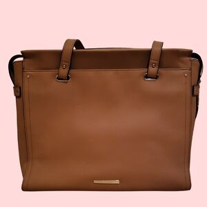 Brahmin Brown Leather Tote Bag with Structured Design